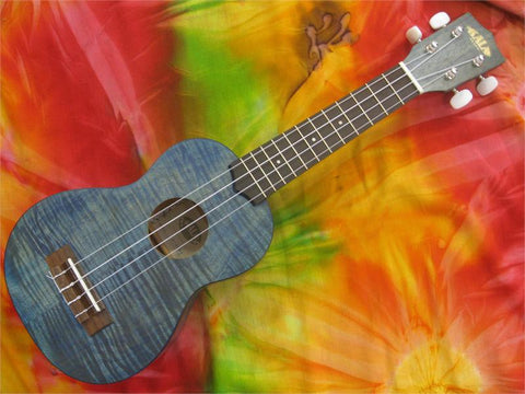 Kala KA-SEMB Exotic Mahogany Soprano Ukulele Blue