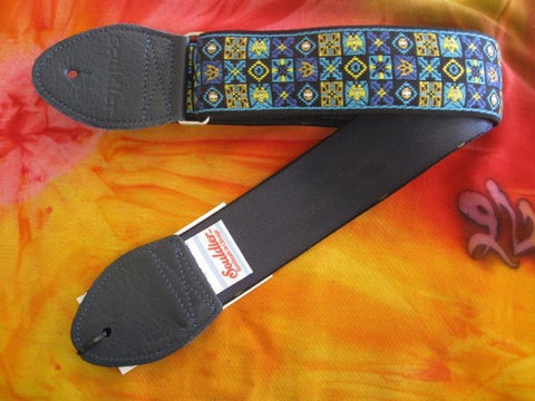 Souldier Straps Woodstock Navy Turquoise 2" Guitar Strap