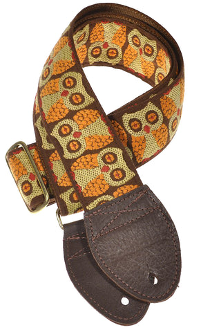 Souldier Straps Owls 2" Brown Guitar Strap